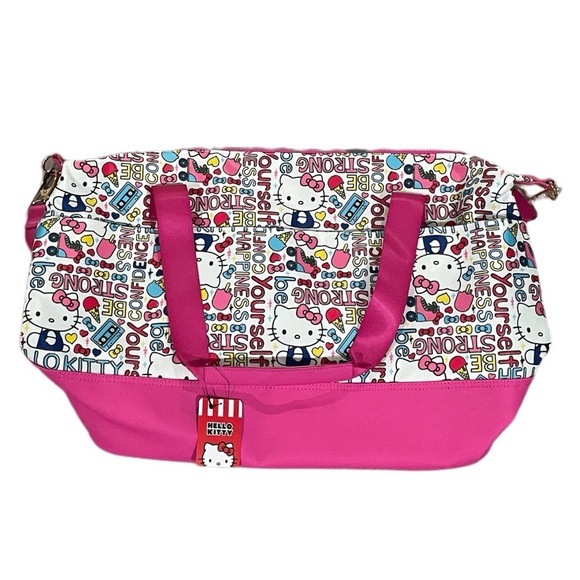 Hello Kitty Pink & White Duffle Bag - Carry On/Overnight Travel Tote NWT - Picture 2 of 16